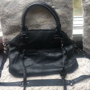 Black leather Elliott-Lucca purse